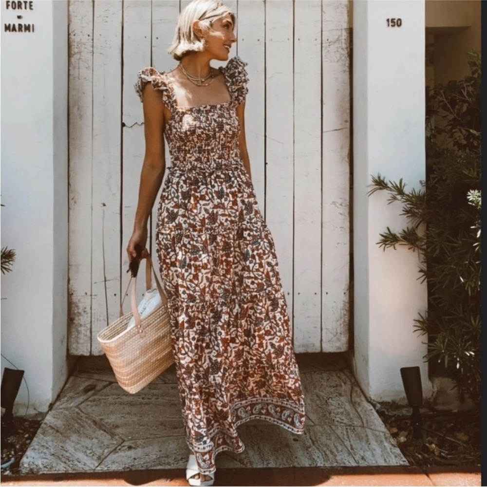 Love The Label for Anthropologie, Fredrika Smocked Maxi Dress